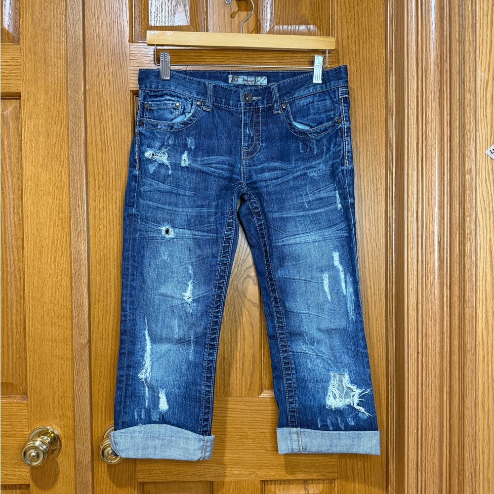 BKE Women’s Sabrina Blue Distressed Jeans Size 28